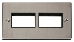 Click Scolmore - Click Deco 2 Gang Plate (3 X 3) Aperture Black (VPSS406BK)