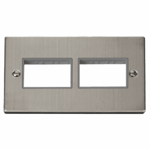 Click Scolmore - Click Deco 2 Gang Minigrid© Unfurnished Plate 2 X 3 Apertures (VPSS406GY)