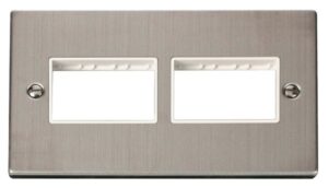 Click Scolmore - Click Deco 2 Gang Plate (3 X 3) Aperture White (VPSS406WH)