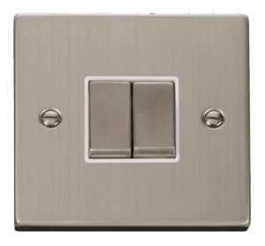 Click Scolmore - Click Deco 2 Gang 2 Way Ingot 10Ax Switch White (VPSS412WH)