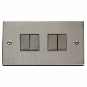 Click Scolmore - Click Deco 10Ax Ingot 4 Gang 2 Way Plate Switch (VPSS414GY)