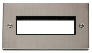 Click Scolmore - Click Deco 2 Gang Plate 6 In-Line Aperture Black (VPSS426BK)