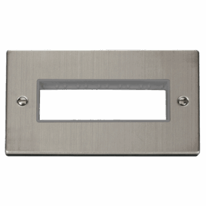 Click Scolmore - Click Deco 2 Gang Minigrid© Unfurnished Plate 6 In-Line Apertures (VPSS426GY)