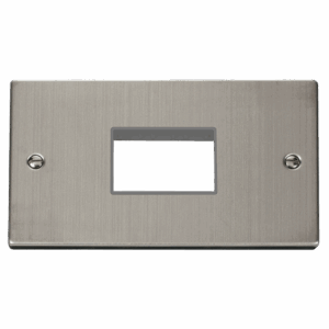Click Scolmore - Click Deco 2 Gang Minigrid© Unfurnished Plate 3 Apertures (VPSS432GY)