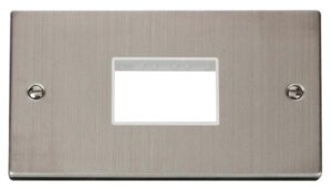 Click Scolmore - Click Deco Double Minigrid Plate Triple Aperture White (VPSS432WH)