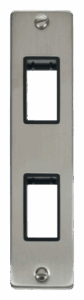 Click Scolmore - Click Deco Double Architrave Plate & Aperture Black (VPSS472BK)