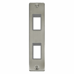Click Scolmore - Click Deco 2 Gang Minigrid© Unfurnished Architrave Plate 2 Apertures (VPSS472GY)