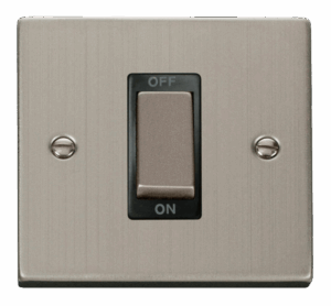 Click Scolmore - Click Deco Ingot 1 Gang 45A Dp Switch Black (VPSS500BK)