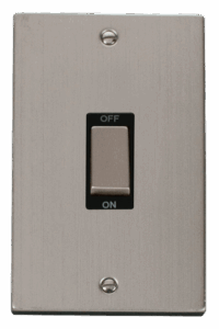 Click Scolmore - Click Deco Ingot 2 Gang 45A Dp Switch Black (VPSS502BK)