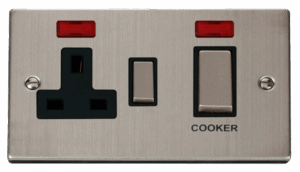 Click Scolmore - Click Deco Ingot 45A Dp Switch 13A Switched Socket & Neons (2) Black (VPSS505BK)