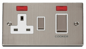 Click Scolmore - Click Deco Ingot 45A Dp Switch 13A Switched Socket & Neons (2) White (VPSS505WH)