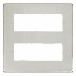 Click Scolmore - Click Deco 12 Minigrid Module Plate St. Steel (VPSS512)