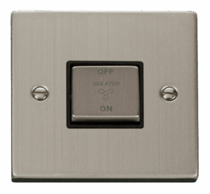 Click Scolmore - Click Deco 10A Ingot 3 Pole Fan Isolation Plate Switch (VPSS520BK)