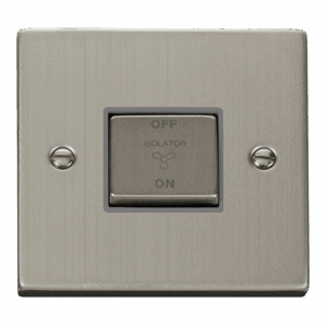 Click Scolmore - Click Deco 10A Ingot 3 Pole Fan Isolation Plate Switch (VPSS520GY)