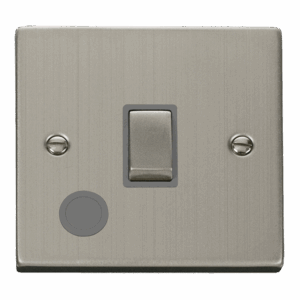 Click Scolmore - Click Deco 20A Ingot Double Pole Plate Switch With Optional Flex Outlet (VPSS522GY)