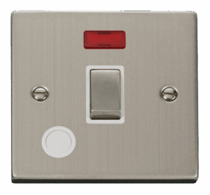 Click Scolmore - Click Deco 20A 1 Gang Dp Ingot Switch With Flex Outlet And Neon White (VPSS523WH)