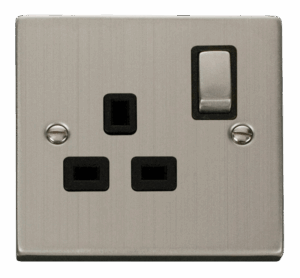 Click Scolmore - Click Deco 1 Gang 13A Dp Ingot Switched Socket Outlet Black (VPSS535BK)