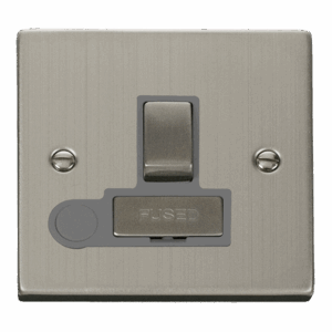 Click Scolmore - Click Deco 13A Ingot Double Pole Switched Fused Connection Unit With Optional Flex Outlet (VPSS551GY)