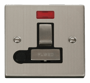 Click Scolmore - Click Deco 13A Fused Ingot Switched Connection Unit With Flex Outlet & Neon Black (VPSS552BK)