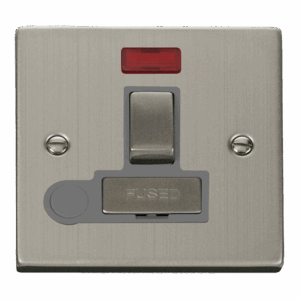 Click Scolmore - Click Deco 13A Ingot Double Pole Switched Fused Connection Unit With Neon & Optional Flex Outlet (VPSS552GY)