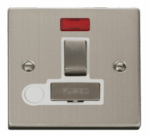 Click Scolmore - Click Deco 13A Fused Ingot Switched Connection Unit With Flex Outlet & Neon White (VPSS552WH)