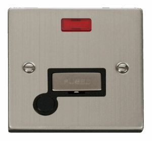 Click Scolmore - Click Deco 13A Fused Ingot Connection Unit With Flex Outlet & Neon Black (VPSS553BK)