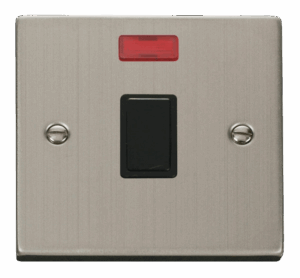 Click Scolmore - Click Deco 20A 1 Gang Dp Switch Neon Black (VPSS623BK)