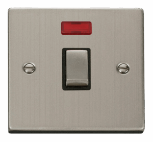 Click Deco 20A 1 Gang Dp Ingot Switch Neon Black