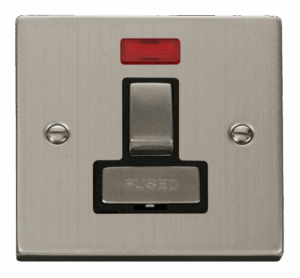 Click Deco 13A Fused Ingot Switched Connection Unit With Neon Black