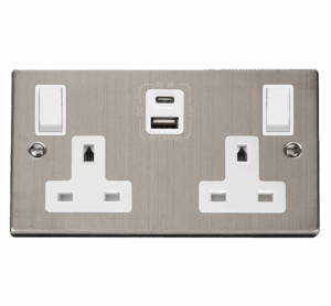 Click Deco 2G 13A Switch Skt 4.2A A&C Usb Vpss Wh