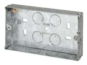 Click Essentials 2 Gang 25Mm Deep Galvanised Steel K.O. Box