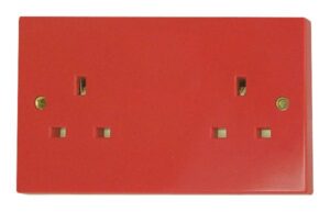 Click Essentials 2 Gang 13A Socket Outlet Red