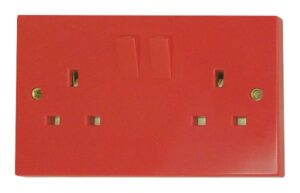 Click Essentials 2 Gang 13A Dp Switched Socket Outlet Red
