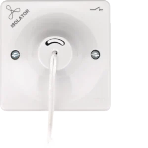 White Plastic - Hager 10A 3 Pole Ceiling Switch Marked Fan (WMCS3PF)