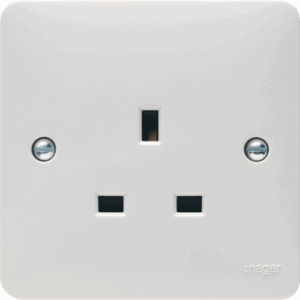 Hager 13A 1G Unswitched Socket