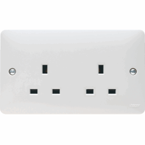 Hager 13A 2G Unswitched Dual Earth Socket