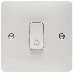 Hager Push Switch Wide Rocker Grey