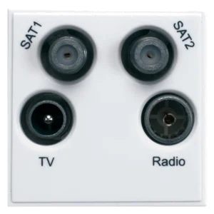 Hager Triplexer TV, SAT & FM Euromodule White