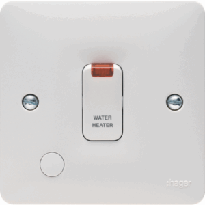 Hager Water Heater 20A Double Pole Switch with Flex Outlet & Neon
