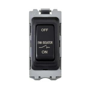 Grid Range - Saxby Electrical Grid 10A Fan Isolator Grid Module Matt Black (GD10FIBL)