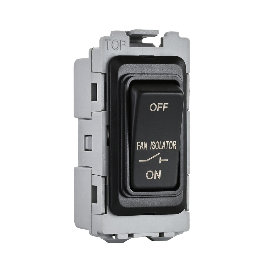 Grid Isolator Saxby Electrical Grid 10A Fan Isolator Grid Module Matt Black - Direct ...