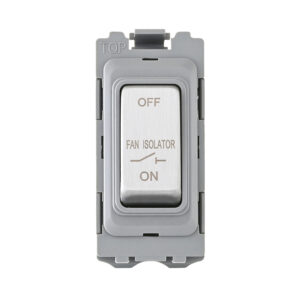 Grid Range - Saxby Electrical Grid 10A Fan Isolator Grid Module Brushed Steel (GD10FIBS)