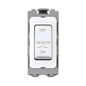 Grid Range - Saxby Electrical Grid 10A Fan Isolator Grid Module Polished Chrome (GD10FIPC)