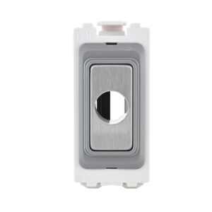 Grid Range - Saxby Electrical Grid 13A Flex Outlet Module Brushed Steel (GD10FOBS)