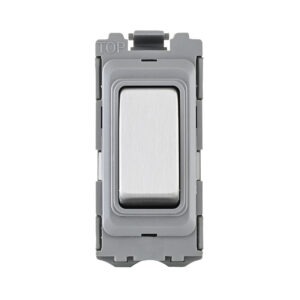 Grid Range - Saxby Electrical Grid 20A SP 2-Way Grid Module Brushed Steel (GD20BS)
