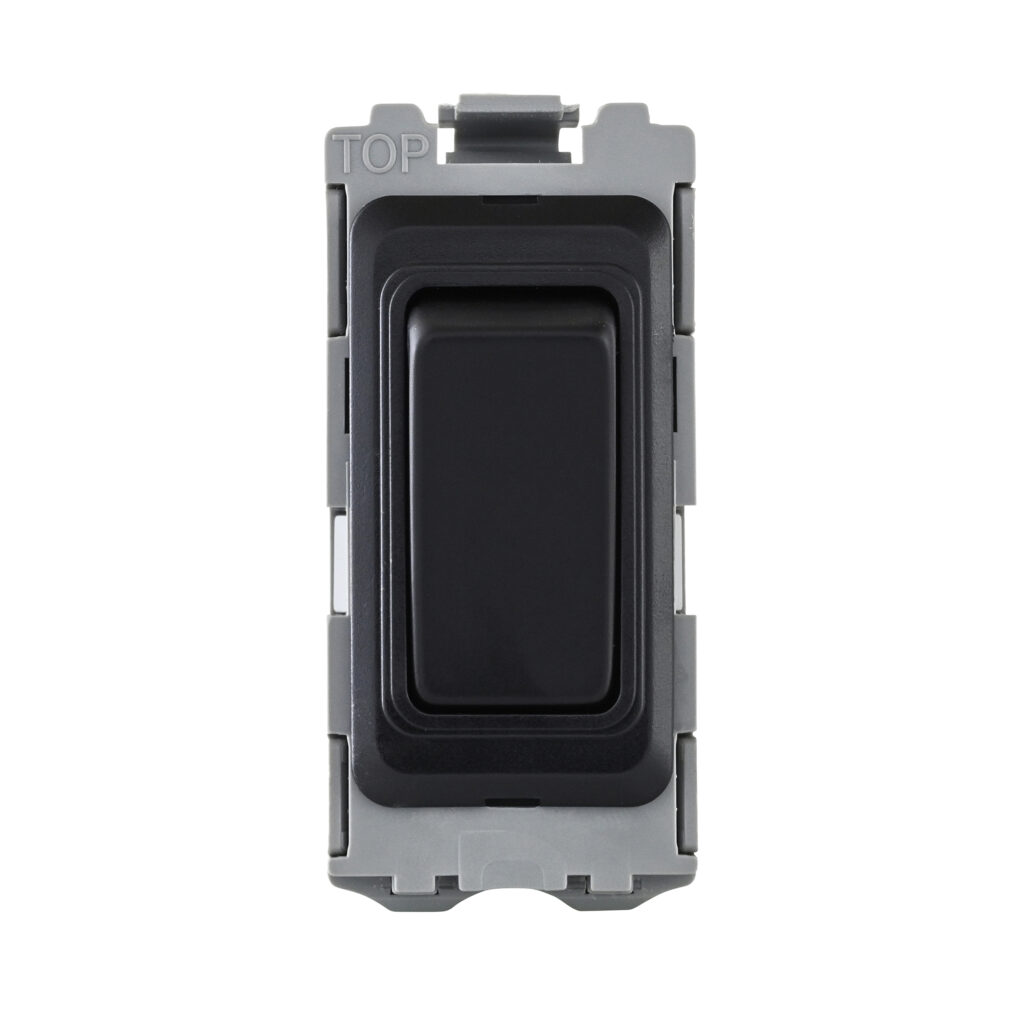 Saxby Electrical Grid 20A DP 2-Way Grid Module Matt Black - Direct ...