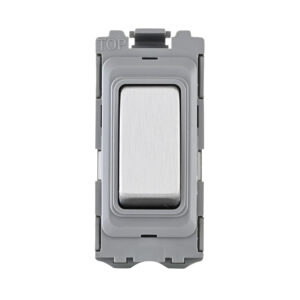 Grid Range - Saxby Electrical Grid 20A DP 2-Way Grid Module Brushed Steel (GD20DBS)