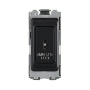 Grid Range - Saxby Electrical Grid 20A DP 2-Way Key Module (EMG LTG TEST) Matt Black (GD20ELTBL)
