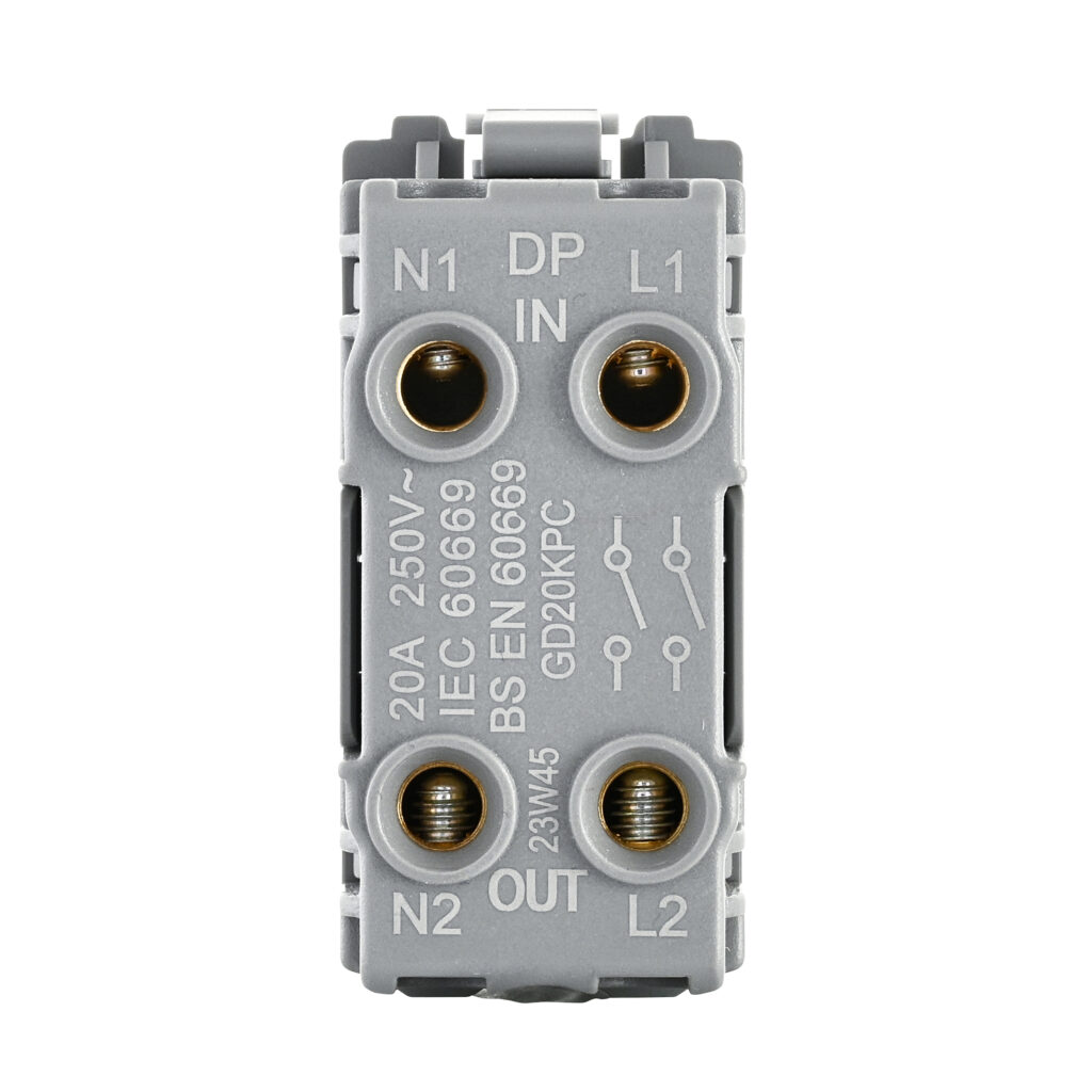 Saxby Electrical Grid 20A DP 2-Way Grid Key Module Polished Chrome ...