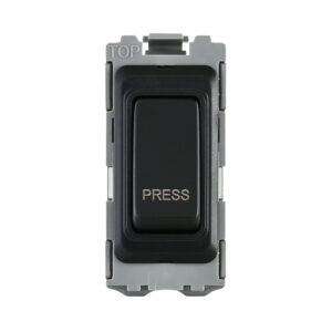 Grid Range - Saxby Electrical Grid 20A SP Retractive (Press) Grid Module Matt Black (GD20RBL)